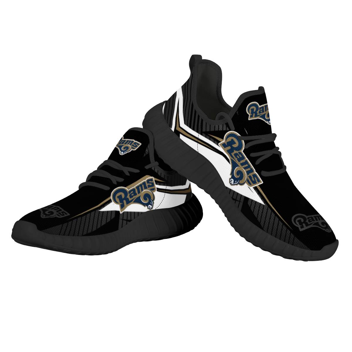 Men's NFL Los Angeles Rams Mesh Knit Sneakers/Shoes 001